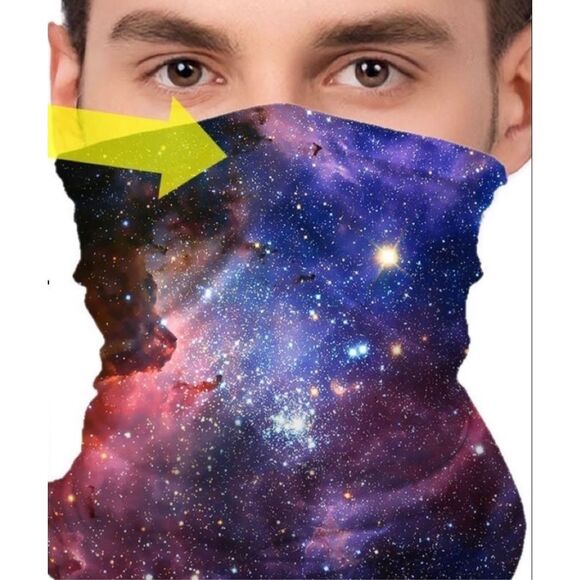 New in Package Unisex Galaxy Space Neck Gaiter Mask Buff Headband - Picture 2 of 4